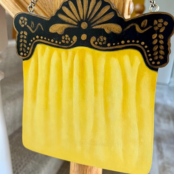 SALE!  Vintage Artisan Painted Hanging Mirror - Picture 2 of 4